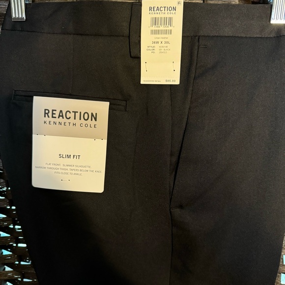 Reaction Kenneth Cole 36x30 Pants in Urban Heather Slim Fit NWT - Picture 3 of 3